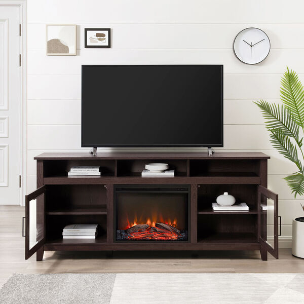 Wasatch Espresso Tall Fireplace TV Stand, image 3