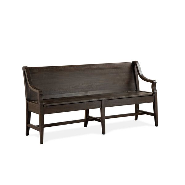 Westley Falls Aged Pewter Wood Bench with Back, image 2