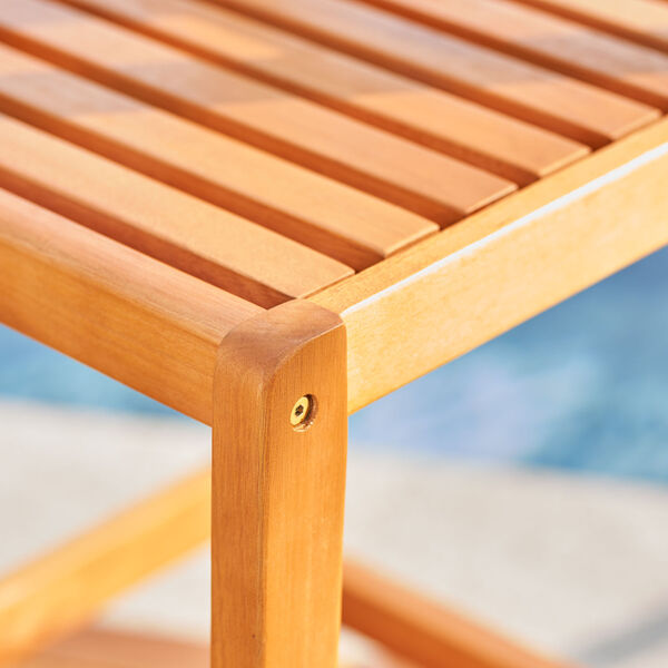 Kapalua Oil-Rubbed Honey Eucalyptus Wooden Outdoor Bar Chair, image 4