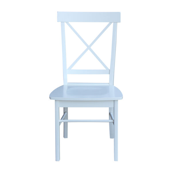 White X-Back Chair with Solid Wood Seat, Set of 2, image 2