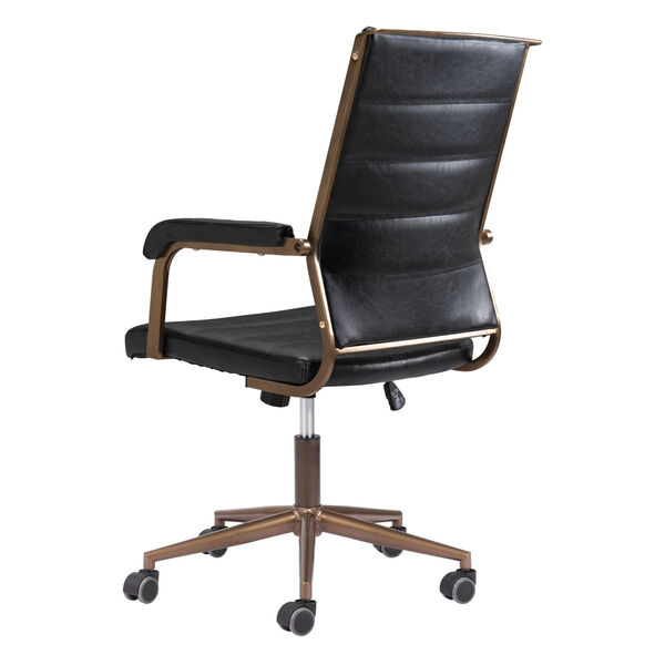 Auction Vintage Black and Bronze Office Chair, image 5