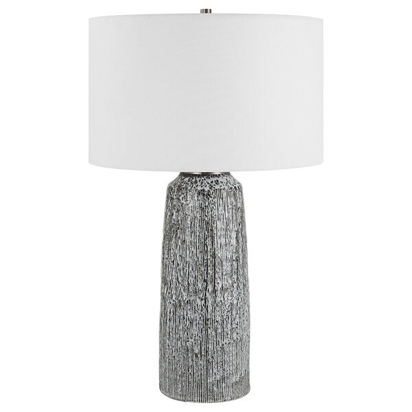 Static Black, White and Brushed Nickel One-Light Table Lamp, image 1