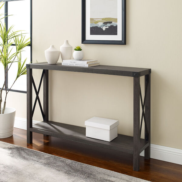 Sable Metal-X Entry Table with Lower Shelf, image 1