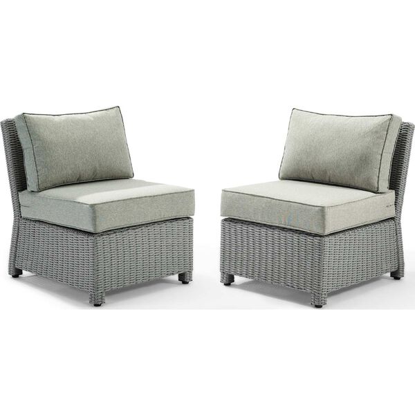 Bradenton Gray Gray Outdoor Wicker Chair Set , Set of Two, image 4