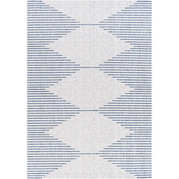 Eagean Bright Blue and White Rectangular: 2 Ft. x 2 Ft. 11 In. Indoor and Outdoor Rug, image 1
