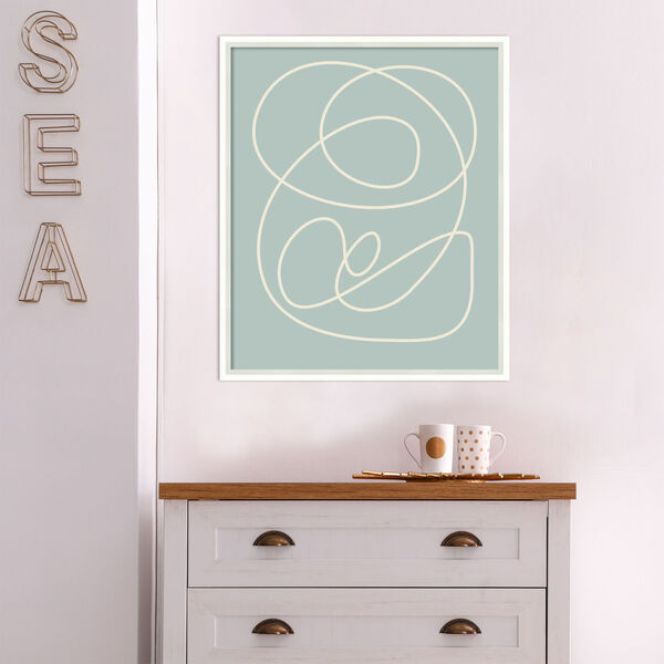 Beth Vassalo White Lines in Mint Sage 21 x 25 Inch Wall Art, image 1