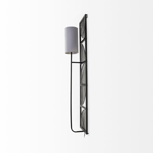 Navin Black and White One-Light Rectangular Wall Sconce, image 3