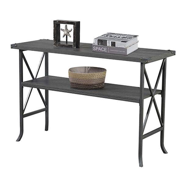 Brookline Charcoal Gray Console Table with Gray Frame, image 2