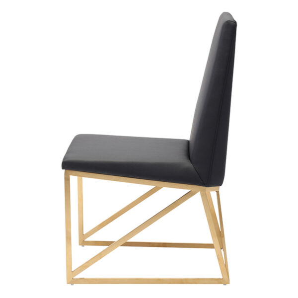 Caprice Black and Brushed Gold Dining Chair, image 3