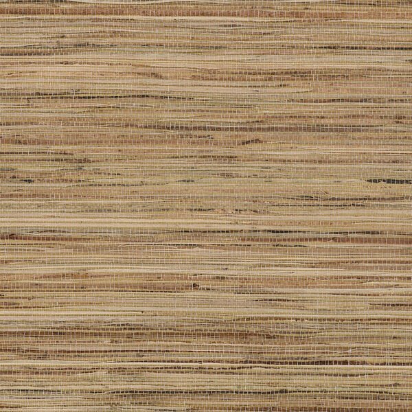 Fine Raw Jute Brown, Beige and Gold Metallic Wallpaper - SAMPLE SWATCH ONLY, image 1