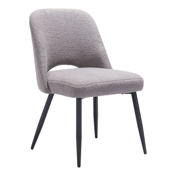 Teddy Gray and Matte Black Dining Chair, image 1