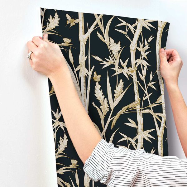 Bambou Toile Black Wallpaper, image 6