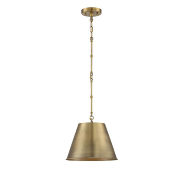 Selby Warm Brass 12-Inch One-Light Pendant, image 1