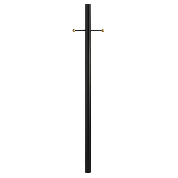 Textured Black Outdoor Post with Ladder Rest, image 1