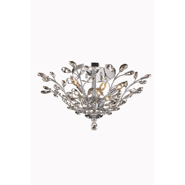 Orchid Chrome Flush Mount with Royal Cut Crystal, image 1
