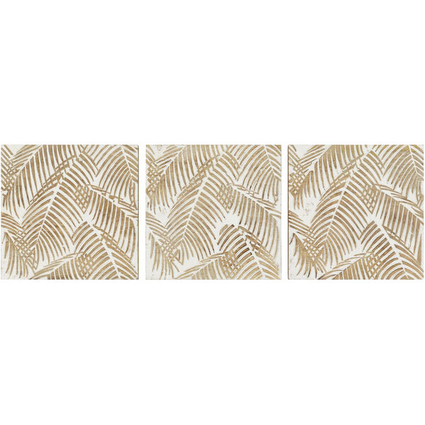 Tanu Natural and White Palm Leaf 12-Inch Wall Art - Set of 2, image 2