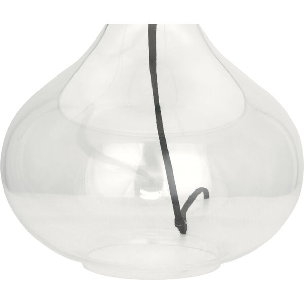 June Clear Glass Body One-Light Table Lamp With White Organza Fabric Shade, image 2