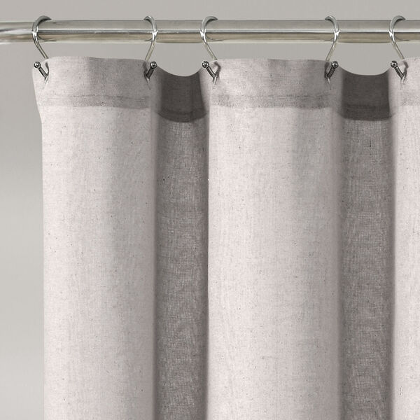 Linen Button Gray 72 x 72 In. Button Single Shower Curtain, image 2