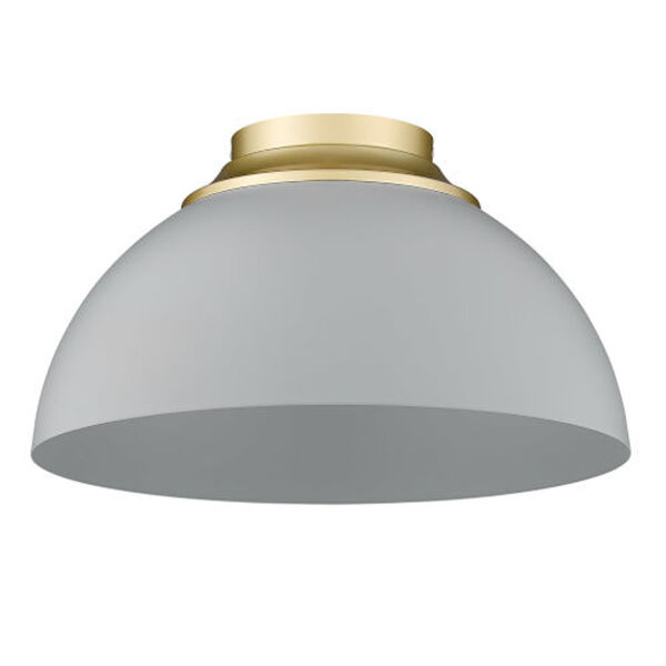 Essex Olympic Gold and Matte Gray Three-Light Flush Mount, image 3
