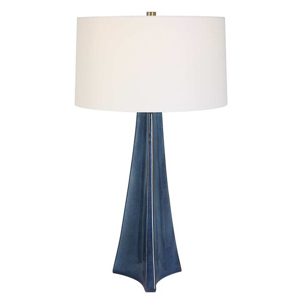 Teramo Blue One-Light Scalloped Ceramic Table Lamp, image 1
