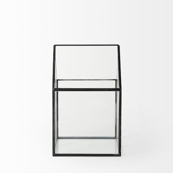 Sikes Black Medium 13-Inch Height Glass Terrarium Box, image 3