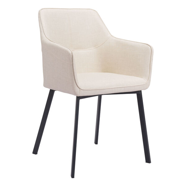 Adage Beige and Matte Black Dining Chair, image 1