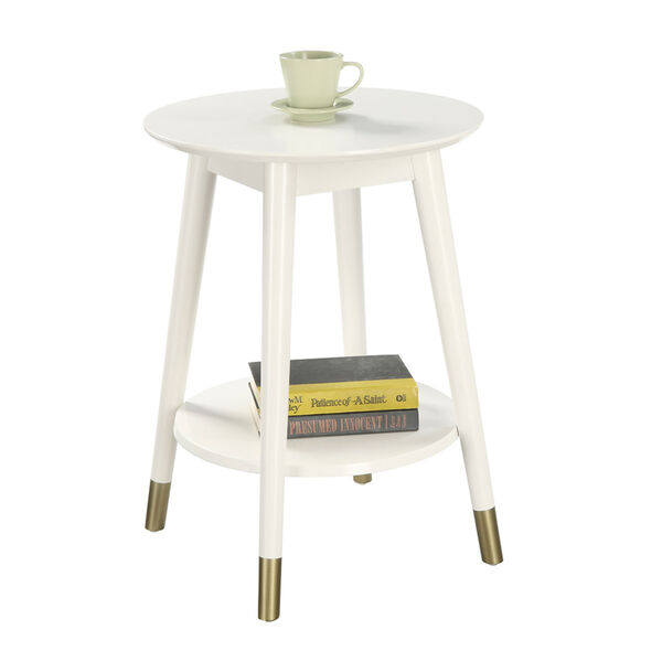 Uptown White End Table with Bottom Shelf, image 2