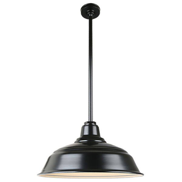Warehouse Black 17-Inch Aluminum Pendant with 36-Inch Downrod, image 1