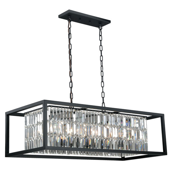 Catana Oil Rubbed Bronze Eight-Light Linear Chandelier, image 1