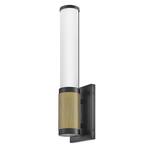 Zevi Black and Lacquered Brass Small Integrated LED Bath Vanity, image 5