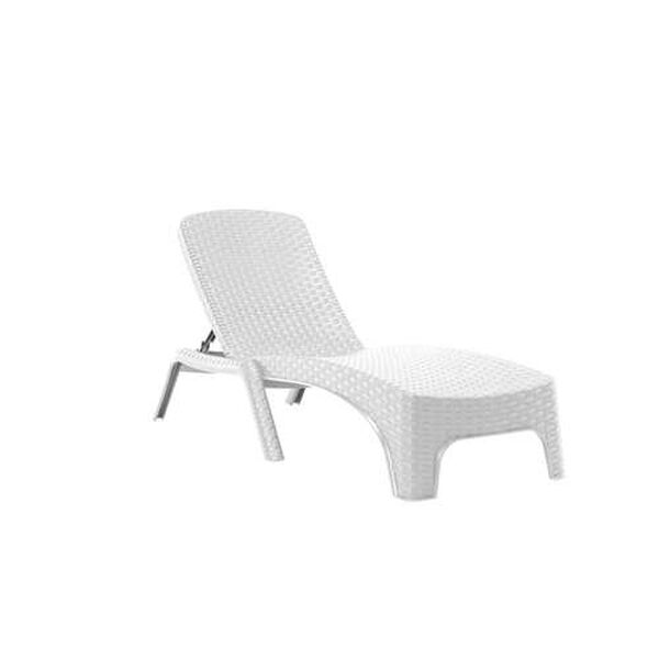 Roma White Outdoor Chaise Lounger, Set of Two, image 2