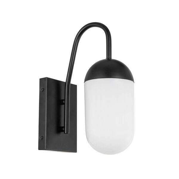 Kace Black One-Light Wall Sconce with Frosted White Glass, image 3