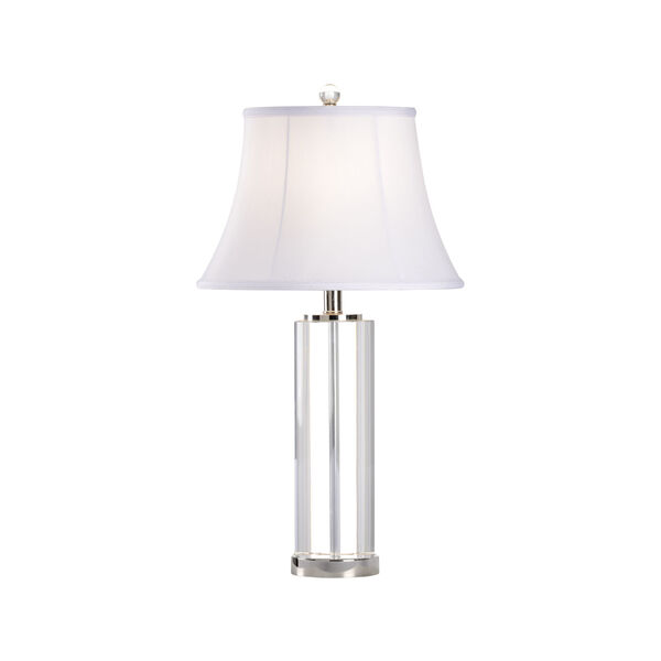 Clear and Polished Nickel One-Light Crystak Table Lamp, image 1