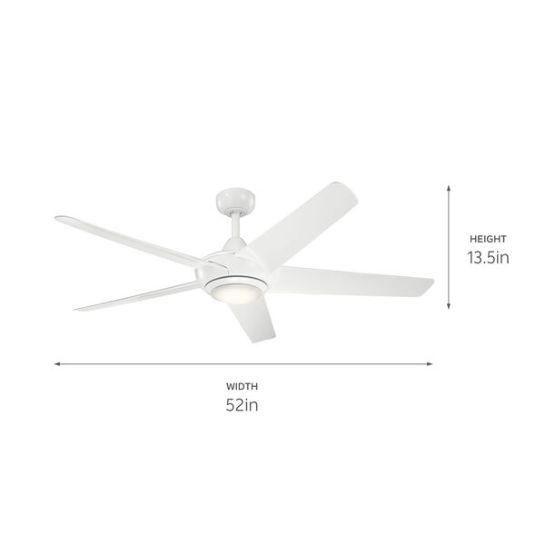 Kapono White 52-Inch LED Ceiling Fan, image 1