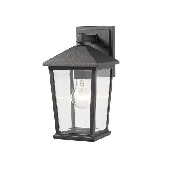 Beacon Black One-Light Outdoor Wall Sconce With Transparent Beveled Glass, image 3