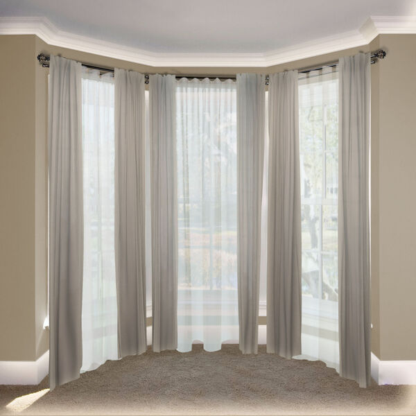Eleanor Black 108-Inch Bay Window Double Curtain Rod, image 2