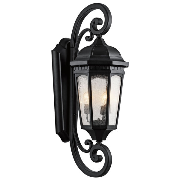 Courtyard Textured Black Three-Light 13-Inch Outdoor Wall Sconce, image 1
