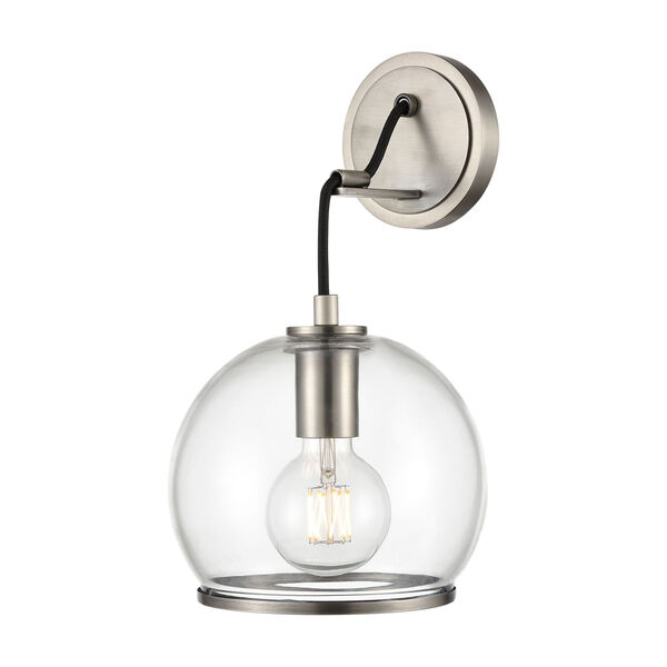 Coast Aged Nickel One-Light Wall Sconce with Clear Glass, image 1