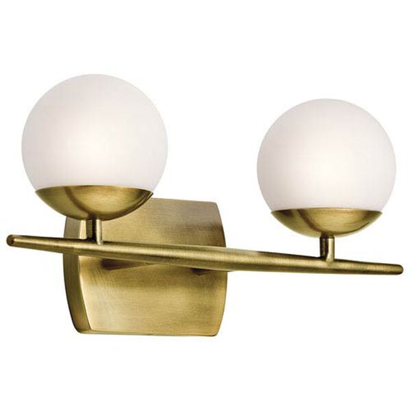 Sparrow Natural Brass Two-Light Bath Vanity, image 1