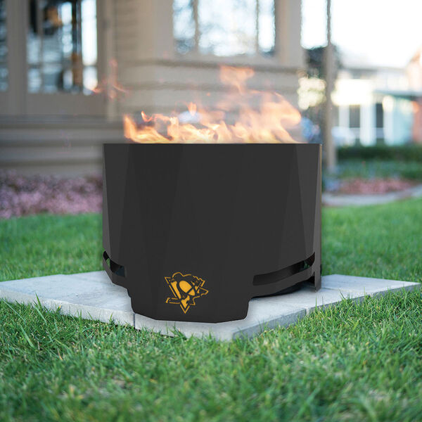 NHL Pittsburgh Penguins 24-Inch Steel Peak Patio Smokeless Fire Pit, image 2