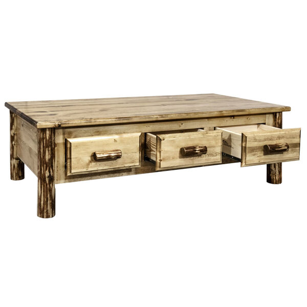 Glacier Country Stain and Lacquer Coffee Table with Six Drawers, image 4