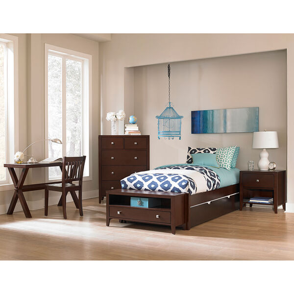 Pulse Chocolate Twin Platform Bed with Trundle, image 1