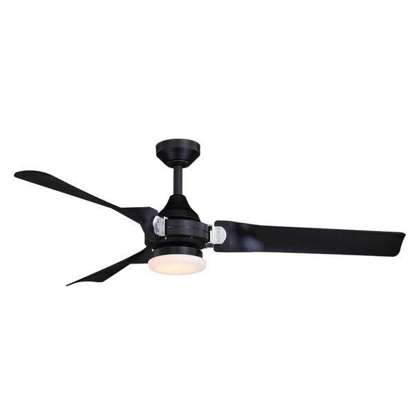 Austin Black and Chrome 52-Inch Outdoor Ceiling Fan with LED Light Kit, image 1