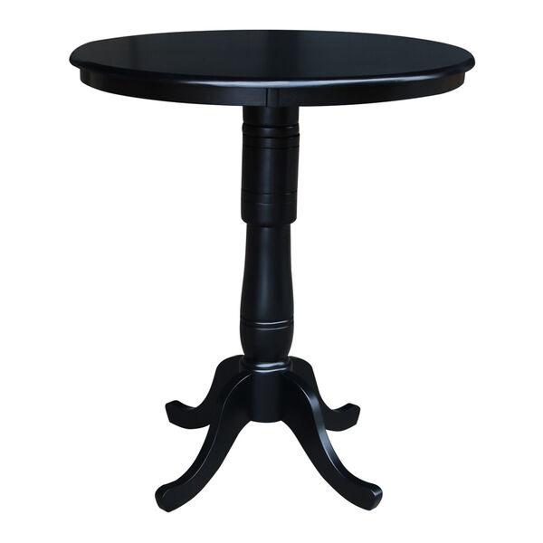 42-Inch Tall, 36-Inch Round Top Black Pedestal Pub Table, image 1