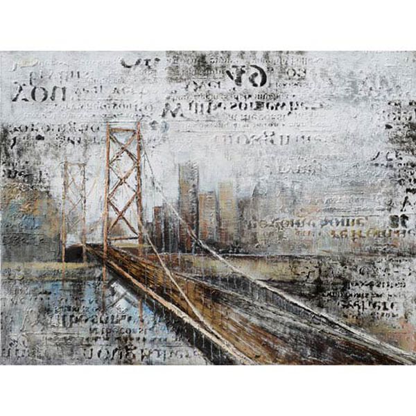 Across The Bridge: 47 x 36 Hand Painted Canvas, image 1
