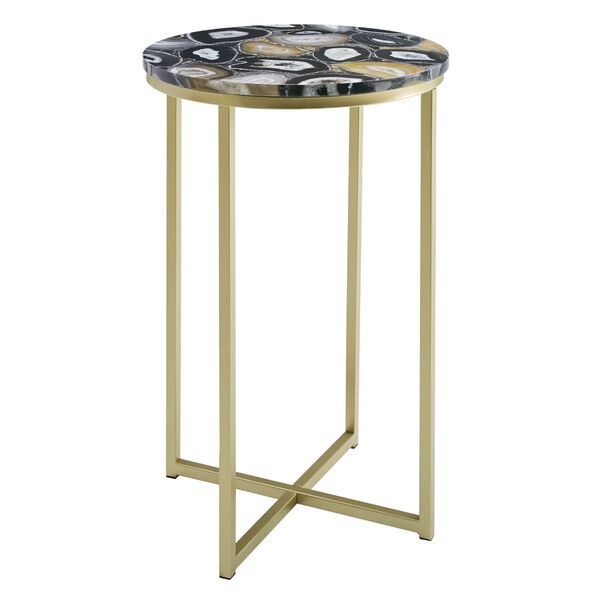 Melissa Black and Gold Round Glam Side Table, image 4