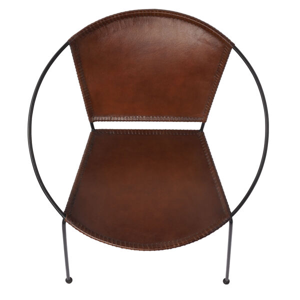 Milo Brown Leather Accent Chair, image 4