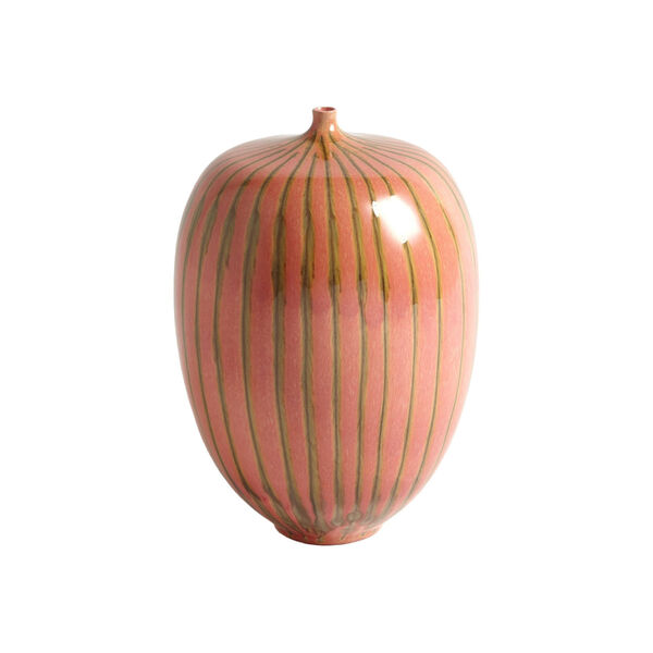 Studio A Home Brown and Pink Small Striped Melon Vase, image 5