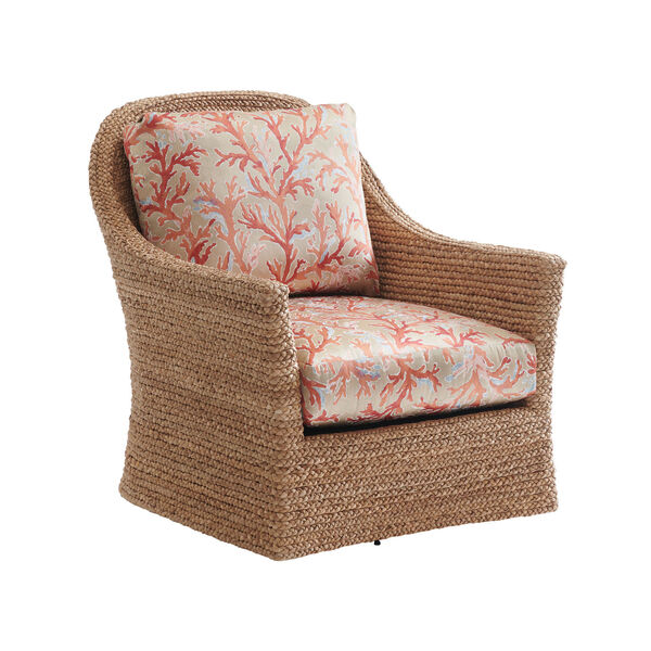 Palm Desert Brown and Red Soren Swivel Chair, image 1