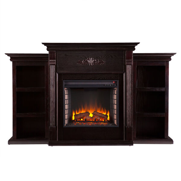 Tennyson Espresso Electric Fireplace with Bookcases, image 4